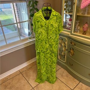 Sag Harbor Green Floral Dress with matching button up